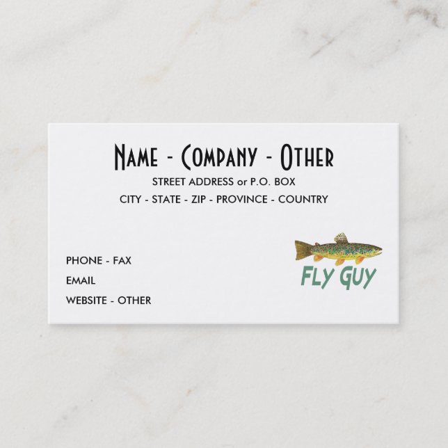 Trout Fisherman Business Card (Front)