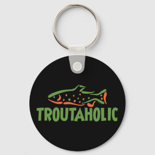 Trout Fisherman Fishing Key Ring