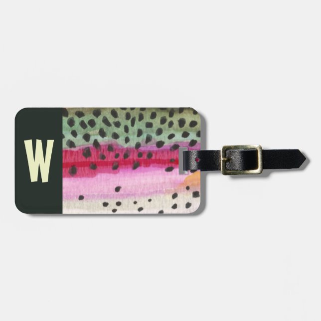 Trout Fisherman's Luggage Tag (Front Horizontal)