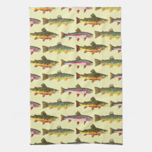 Trout Fisherman's Tea Towel