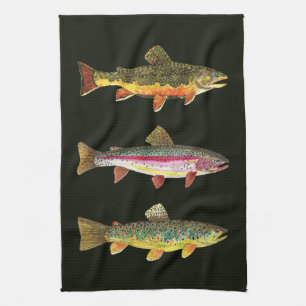 Trout Fisherman's Tea Towel