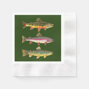 Trout Fishing, Angling Napkin