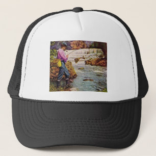 Trout Fishing below the Falls Trucker Hat