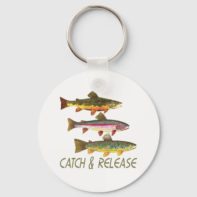 Trout Fishing Catch and Release Key Ring (Front)