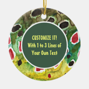 Trout Fishing Ceramic Tree Decoration