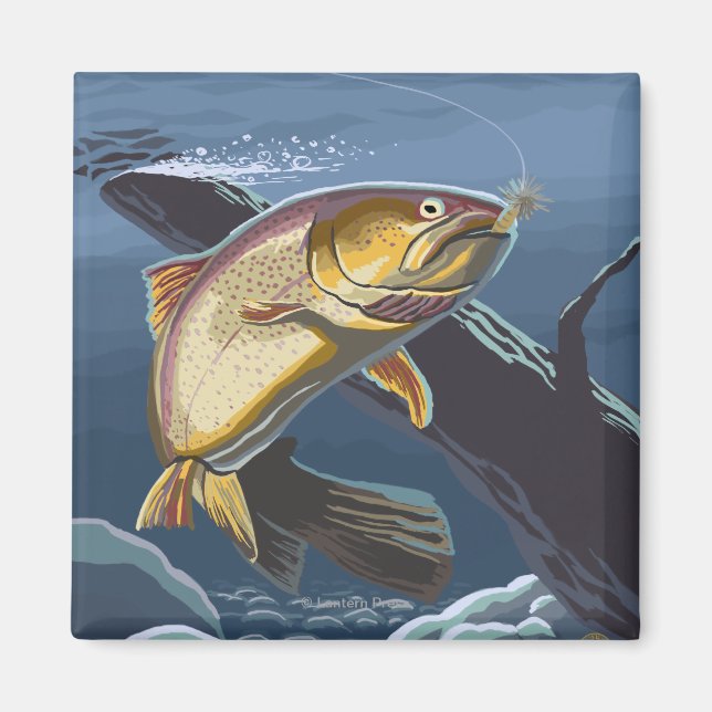 Trout Fishing Cross-Section 2 Magnet (Front)