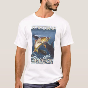 Trout Fishing Cross-Section - Clackamas, T-Shirt