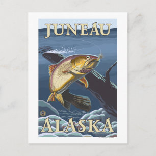 Trout Fishing Cross-Section - Juneau, Alaska Postcard