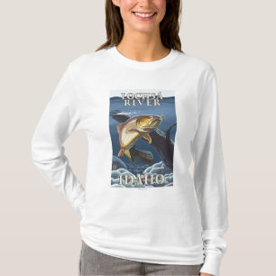 Trout Fishing Cross-Section - Lochsa River, T-Shirt