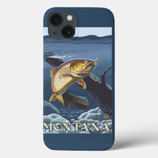 Trout Fishing Cross-Section - Montana iPhone 13 Case