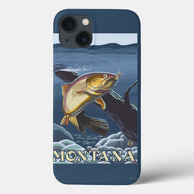Trout Fishing Cross-Section - Montana Case-Mate iPhone Case (Back)