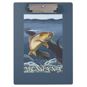 Trout Fishing Cross-Section - Montana Clipboard