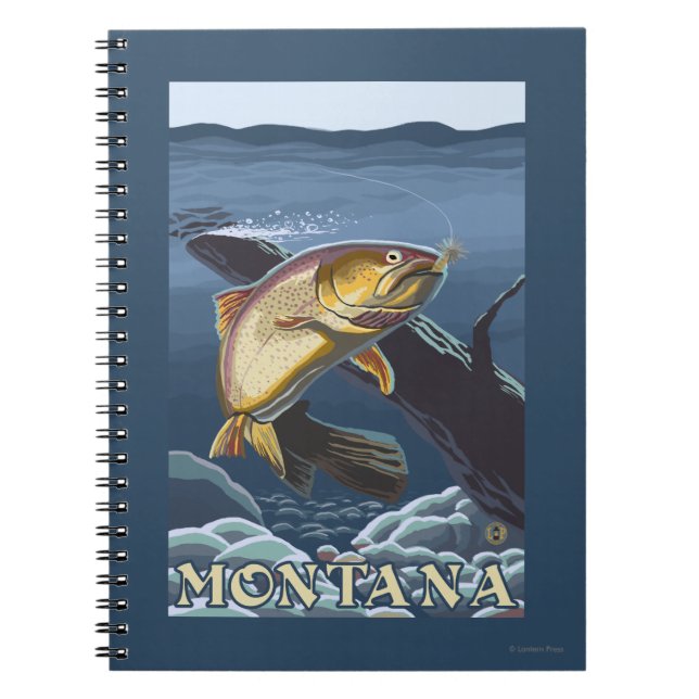 Trout Fishing Cross-Section - Montana Notebook (Front)