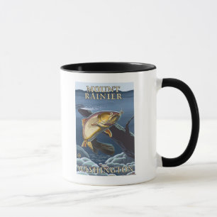 Trout Fishing Cross-Section - Mount Rainier, Mug