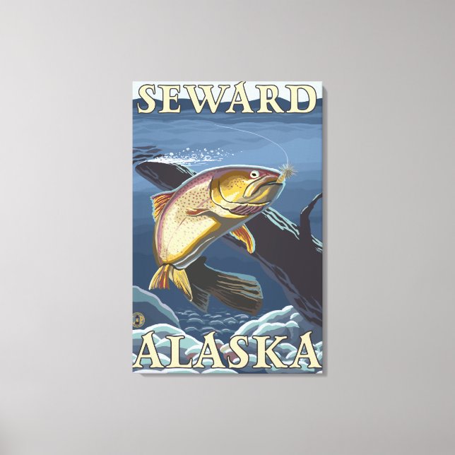Trout Fishing Cross-Section - Seward, Alaska Canvas Print (Front)