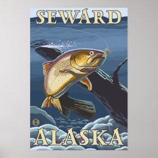 Trout Fishing Cross-Section - Seward, Alaska Poster