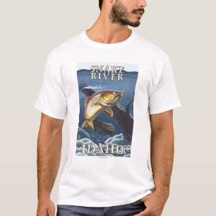 Trout Fishing Cross-Section - Snake River, T-Shirt