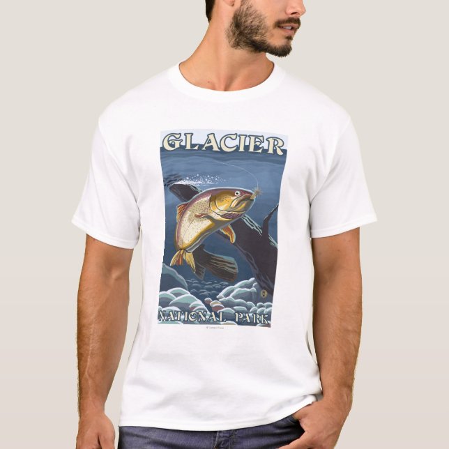 Trout Fishing Cross-Section T-Shirt (Front)