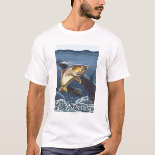 Trout Fishing Cross-Section - West Yellowstone, T-Shirt