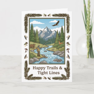 Trout fishing dad's birthday greeting card