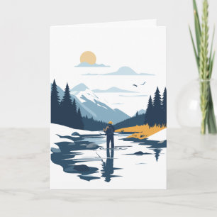 Trout fishing dad's birthday greeting card
