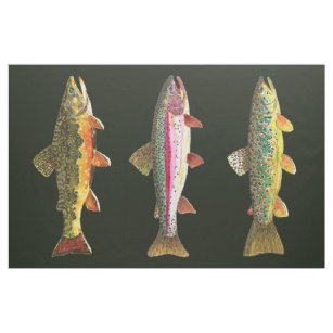 Brook Trout Fly Fishing Fabric