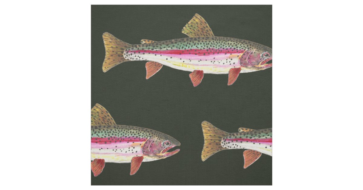 Trout Fishing Fabric | Zazzle