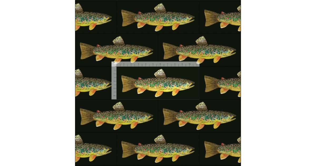 Trout Fishing Fabric | Zazzle