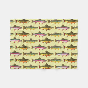 Trout Fishing Fleece Blanket