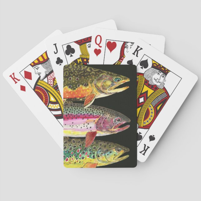 Trout Fishing Game Playing Cards (Back)