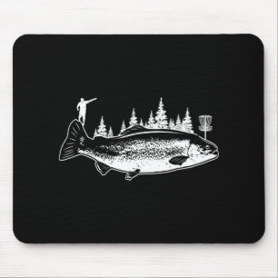 Trout Fishing Gift Disc Golf Fan Golfer Fisherman Mouse Mat