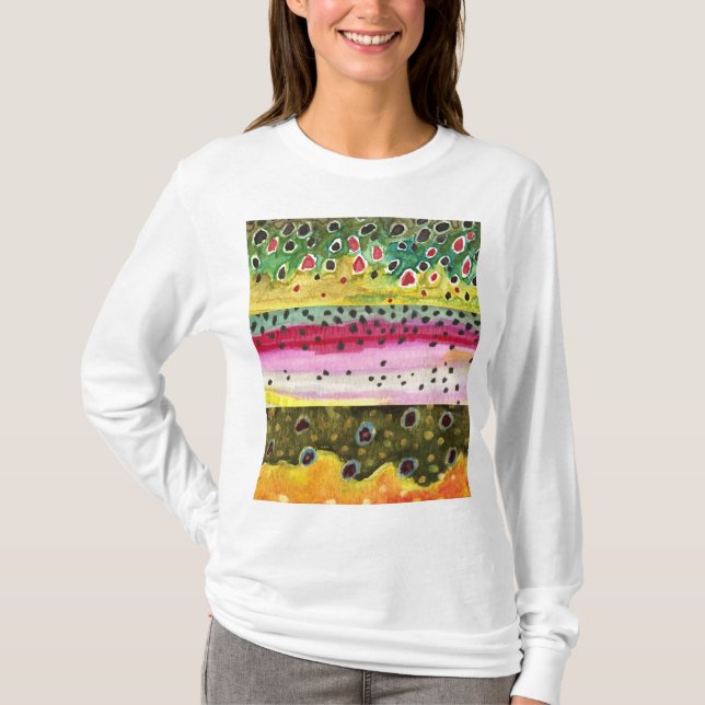 Trout Fishing Ichthyology T-Shirt (Front)
