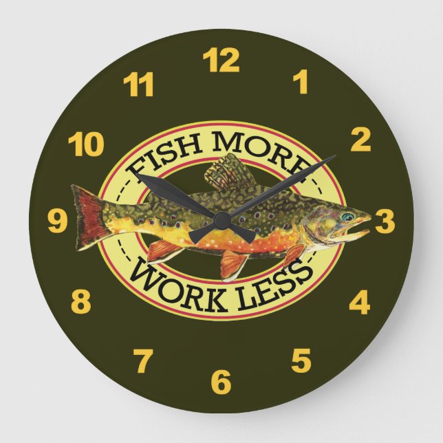Trout Fishing Large Clock (Front)
