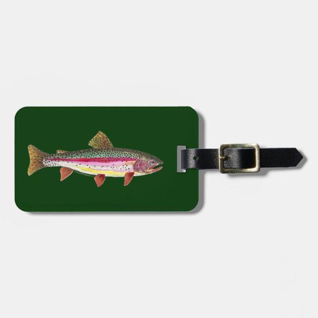 Trout Fishing Luggage Tag (Front Horizontal)