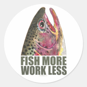 Trout Fishing More Classic Round Sticker