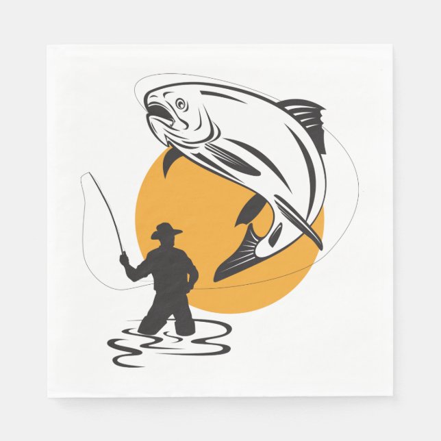 Trout Fishing Napkin (Front)