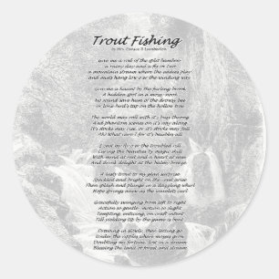 Trout Fishing Poem Classic Round Sticker