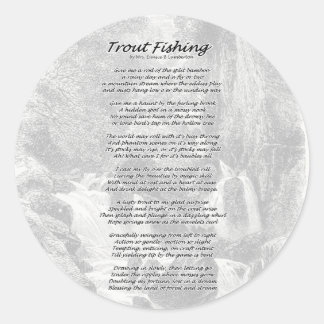 Trout Fishing Poem Classic Round Sticker