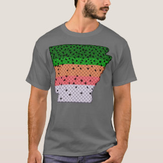 Trout Fishing Rainbow Trout Pattern Arkansas State T-Shirt