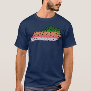 Trout Fishing Rainbow Trout Pattern Kentucky State T-Shirt