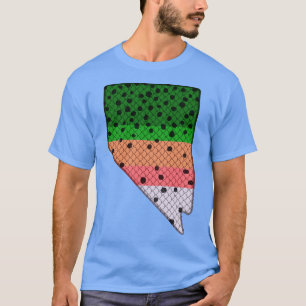 Trout Fishing Rainbow Trout Pattern Nevada State M T-Shirt