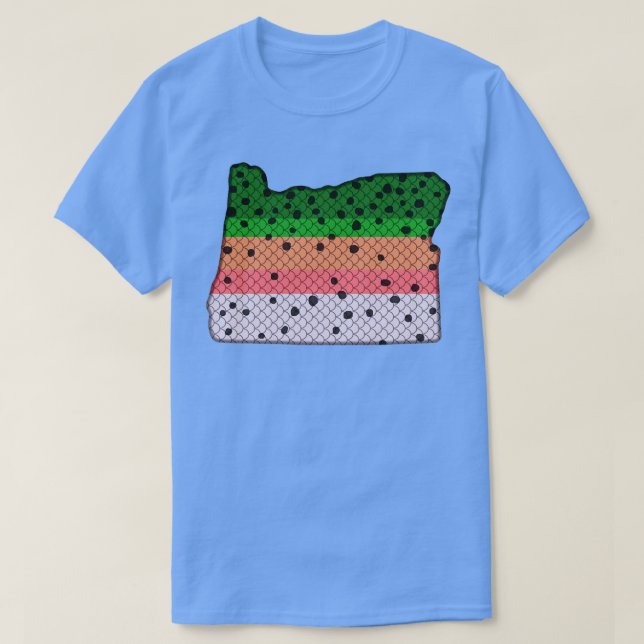 Trout Fishing Rainbow Trout Pattern Oregon State M T-Shirt (Design Front)