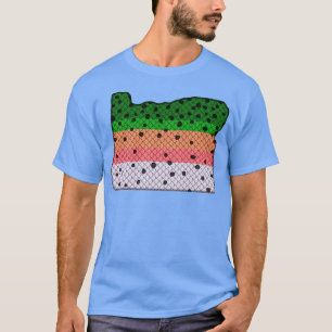 Trout Fishing Rainbow Trout Pattern Oregon State M T-Shirt