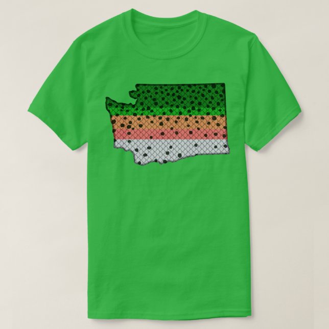 Trout Fishing Rainbow Trout Pattern Washington Sta T-Shirt (Design Front)