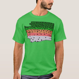 Trout Fishing Rainbow Trout Pattern Washington Sta T-Shirt