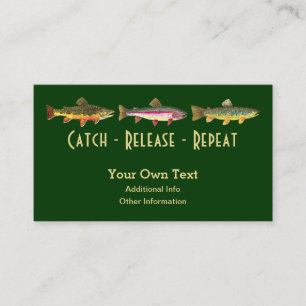Trout Fishing Saying - Catch Release Repeat Business Card