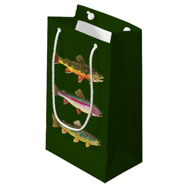 Trout Fishing Small Gift Bag (Front Angled)