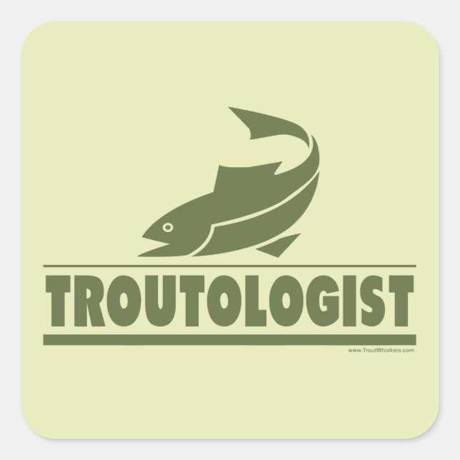 Trout Fishing Square Sticker (Front)