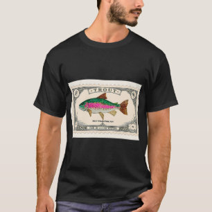 Trout fishing stamp with rainbow trout T-Shirt