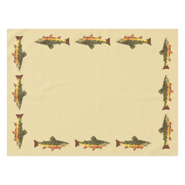 Trout Fishing Tablecloth (Front (Horizontal))